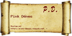 Pink Dénes névjegykártya